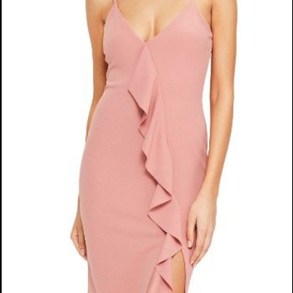Missguided blush ruffle dress💕